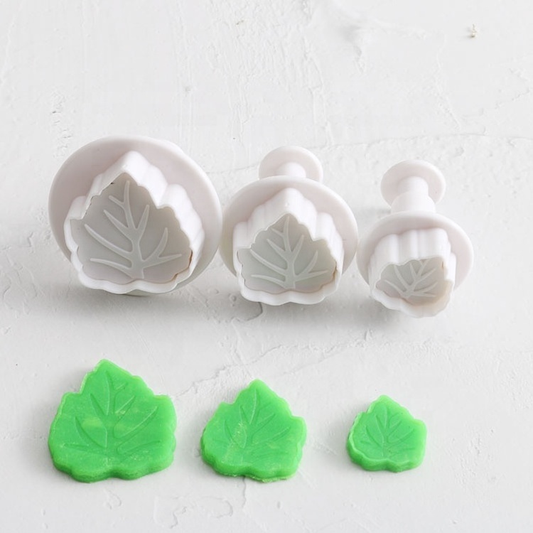 Professional baking tool customised flower leaf shape cookie fondant cutter and embosser