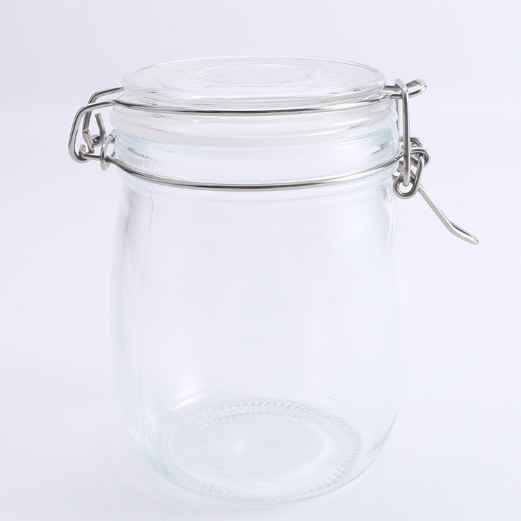 750ML stainless steel buckle saftey sealed container snack nut tea cereals spice storage large wide mouth glass jars