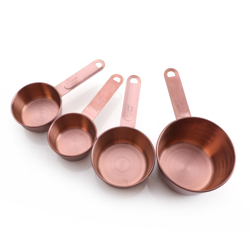 Full copper 60ml 80ml 120ml  235ml kitchen baking tools measuring cups and spoons