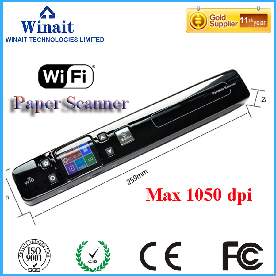 Winait portable wireless book scanner with wifi and color display