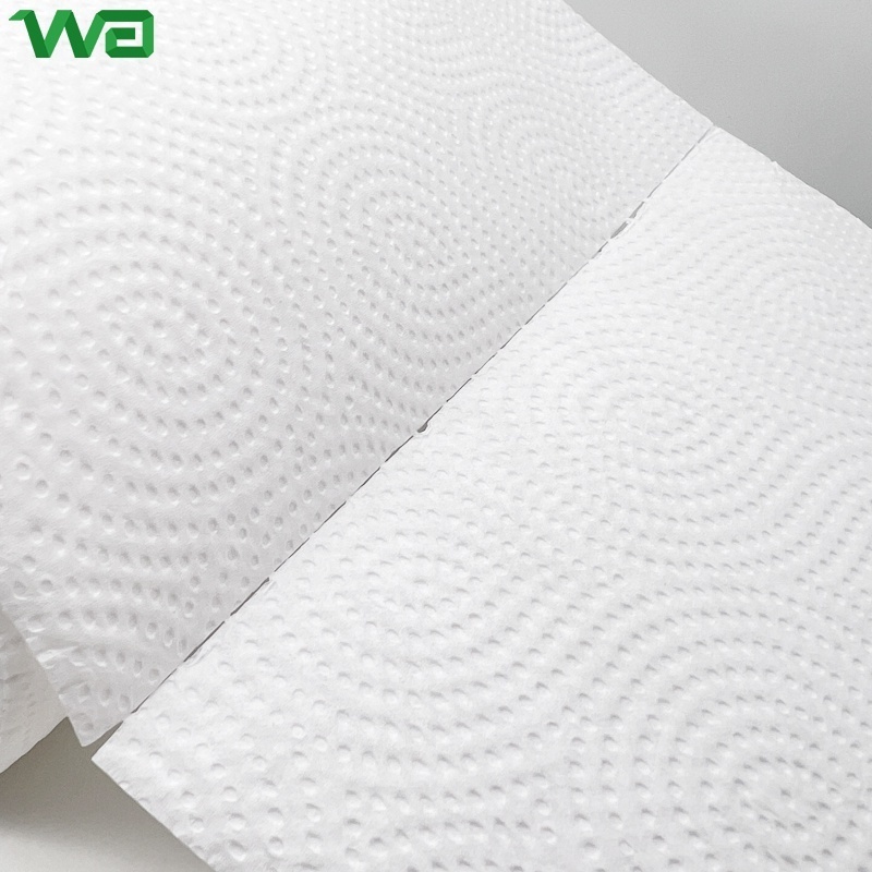 Disposable Extra Absorbent Virgin Wood Pulp Commercial Towel Roll Kitchen Paper With Nice Pattern Emboss