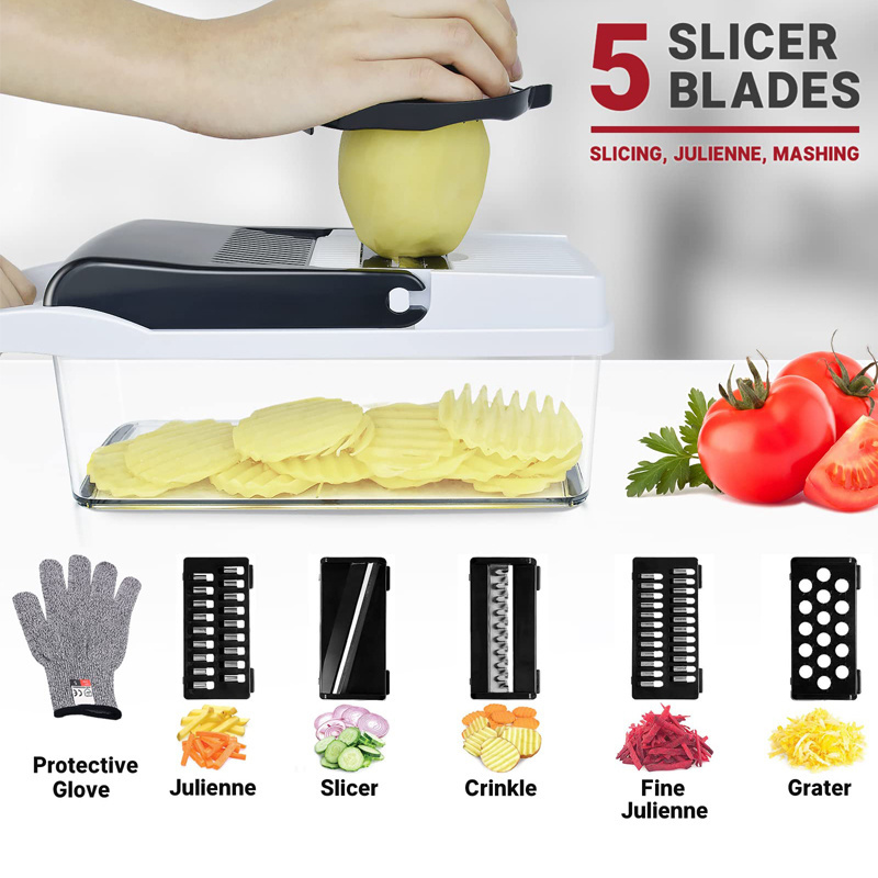 Kitchen Accessories Set Potato Onion Slicer Hand Garlic Press Multifunctional Vegetable Cutter