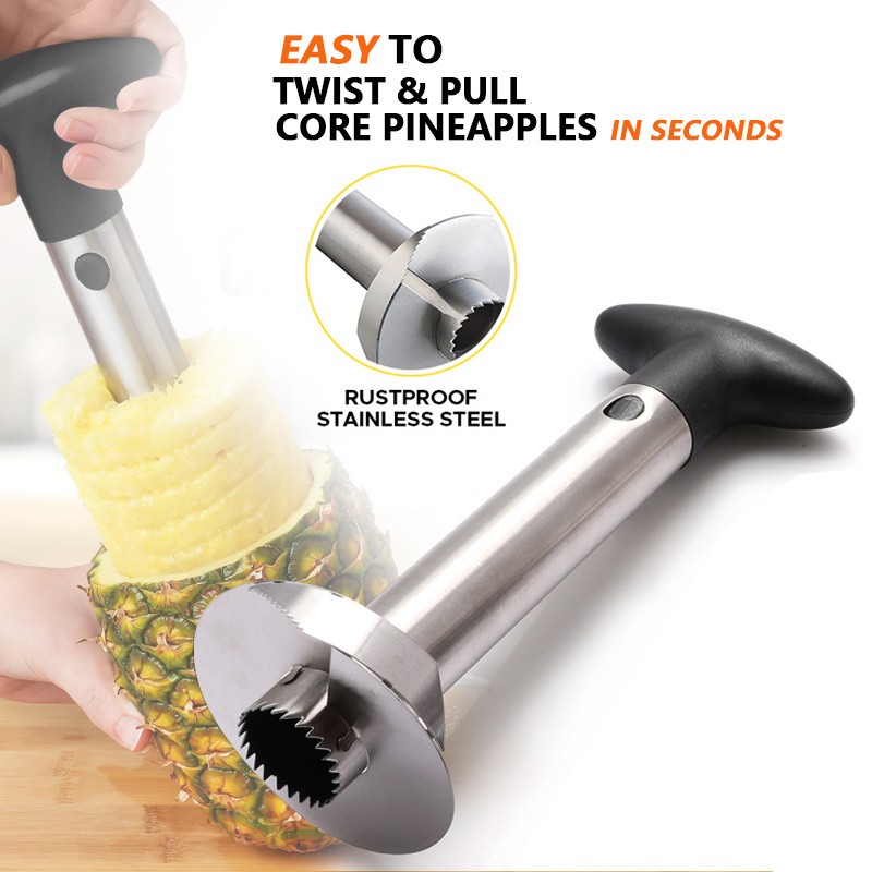 Stainless Steel Pineapple Peeler Kitchen Gadgets Fruit Tools Manual Pineapple Corer Cutter Slicer