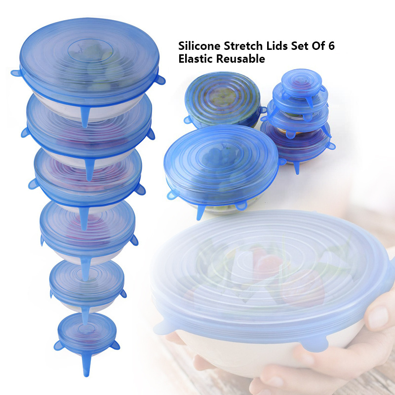 Flexible Round Silicone Bowl Covers Reusable Stretch and Seal Lids for Food Storage