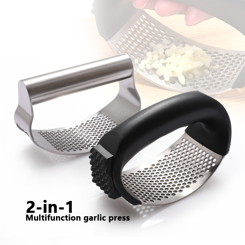 Kitchen Gadgets Manual Stainless Steel Garlic Chopper Crusher Handheld Mini Garlic Press