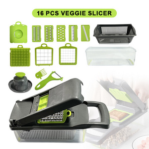 16pcs/set Durable Kitchen Tools Fruit & Vegetable Slicer Multifunctional Vegetable Chopper