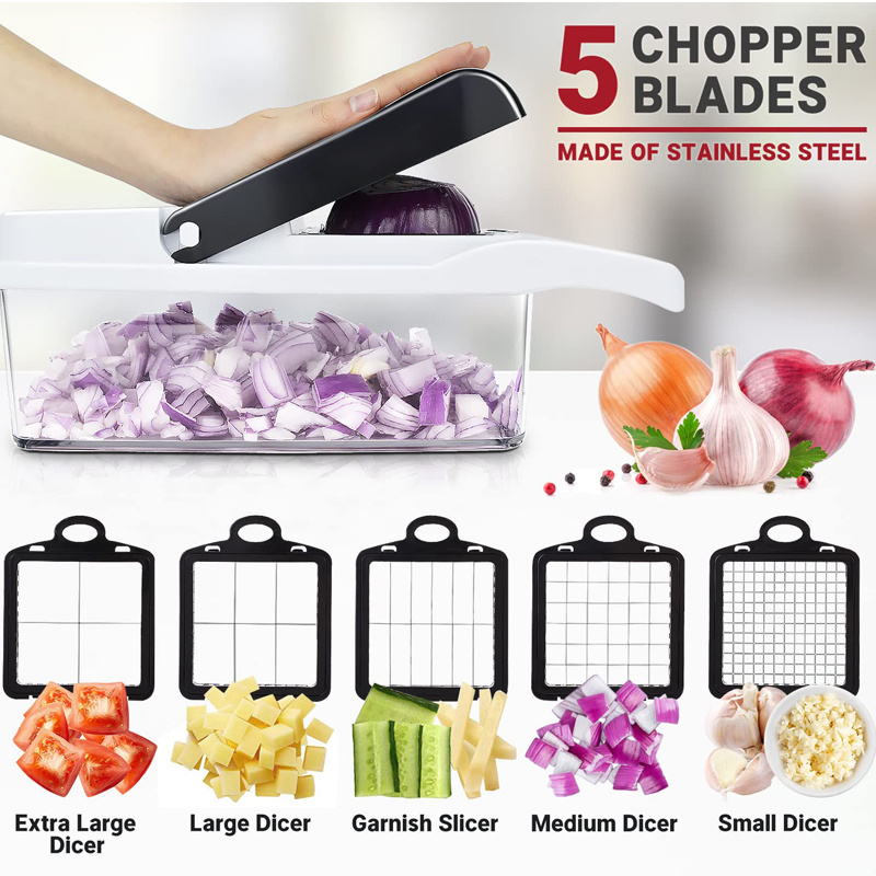 Kitchen Accessories Set Potato Onion Slicer Hand Garlic Press Multifunctional Vegetable Cutter