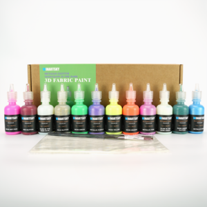 3D Fabric Paint 12 Colors glitter metallic glow in the dark