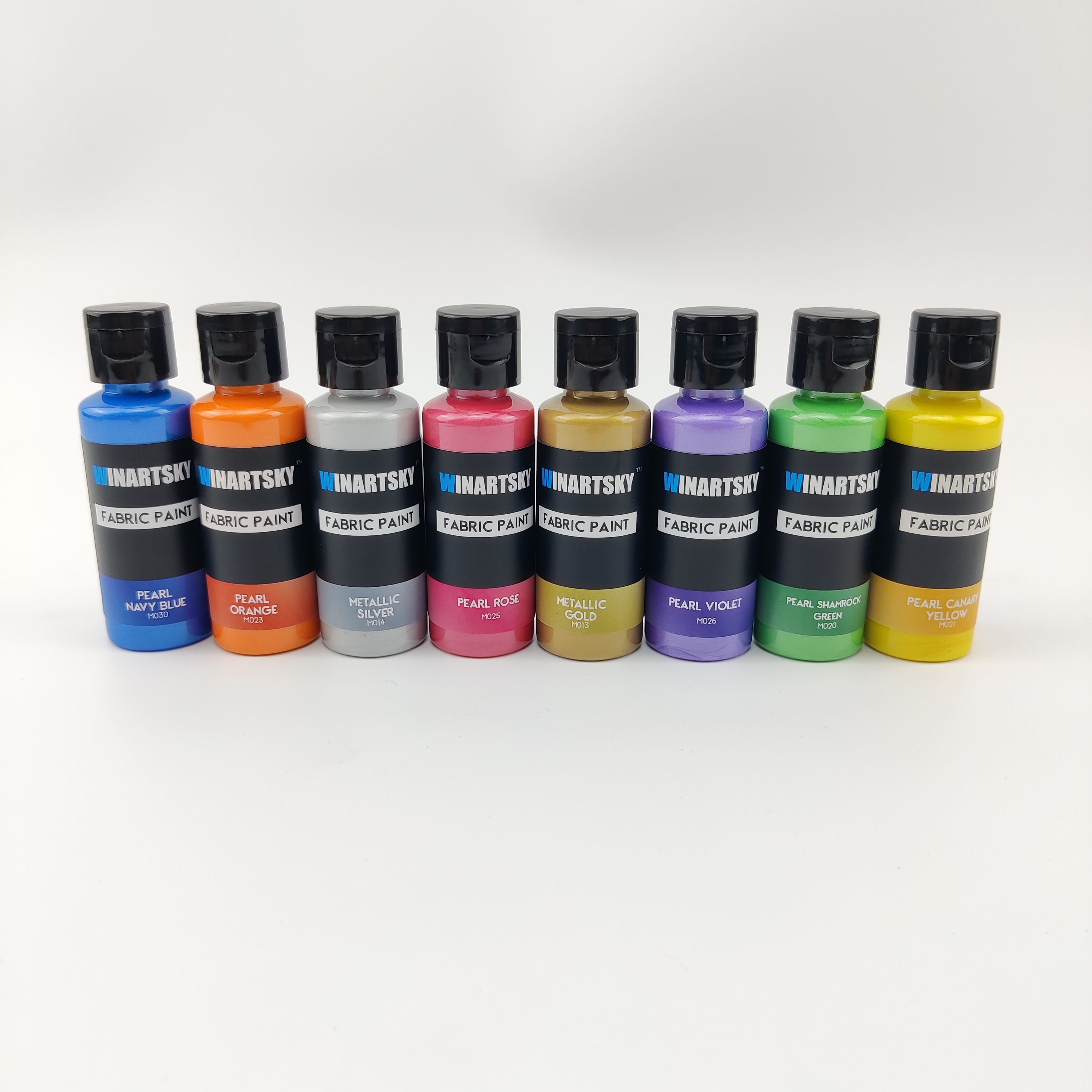 Permanent Metallic Soft Fabric Paint Set, Set of  8 colors (50ml Each) Textile Paints