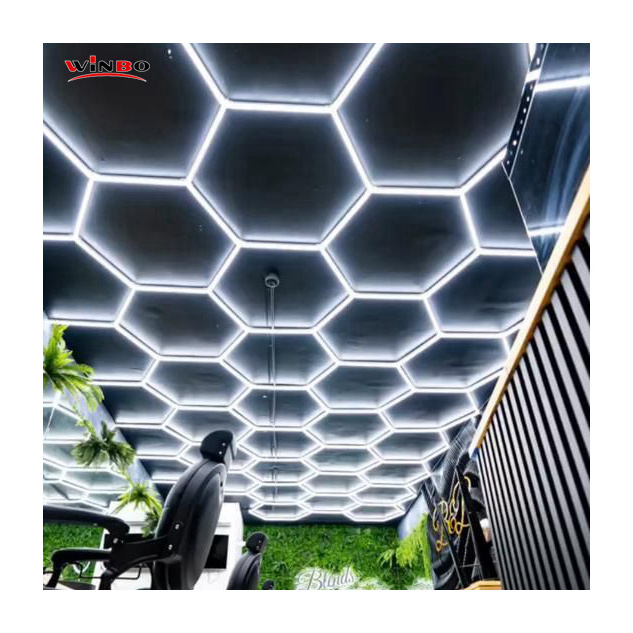 SUPER HOT honeycomb 5 hexagon garage ceiling hexagonal led light for car detailing