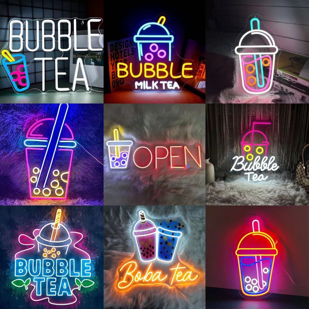 Winbo Dropshipping Wholesale custom neon sign led Wedding Party Decoration shop neon sign Custom bubble tea neon sign