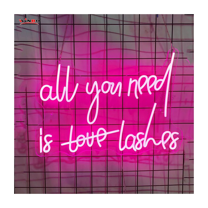 Winbo Dropshipping Neon Sign Room Home Decoration All You Need Is Lashes Neon Sign