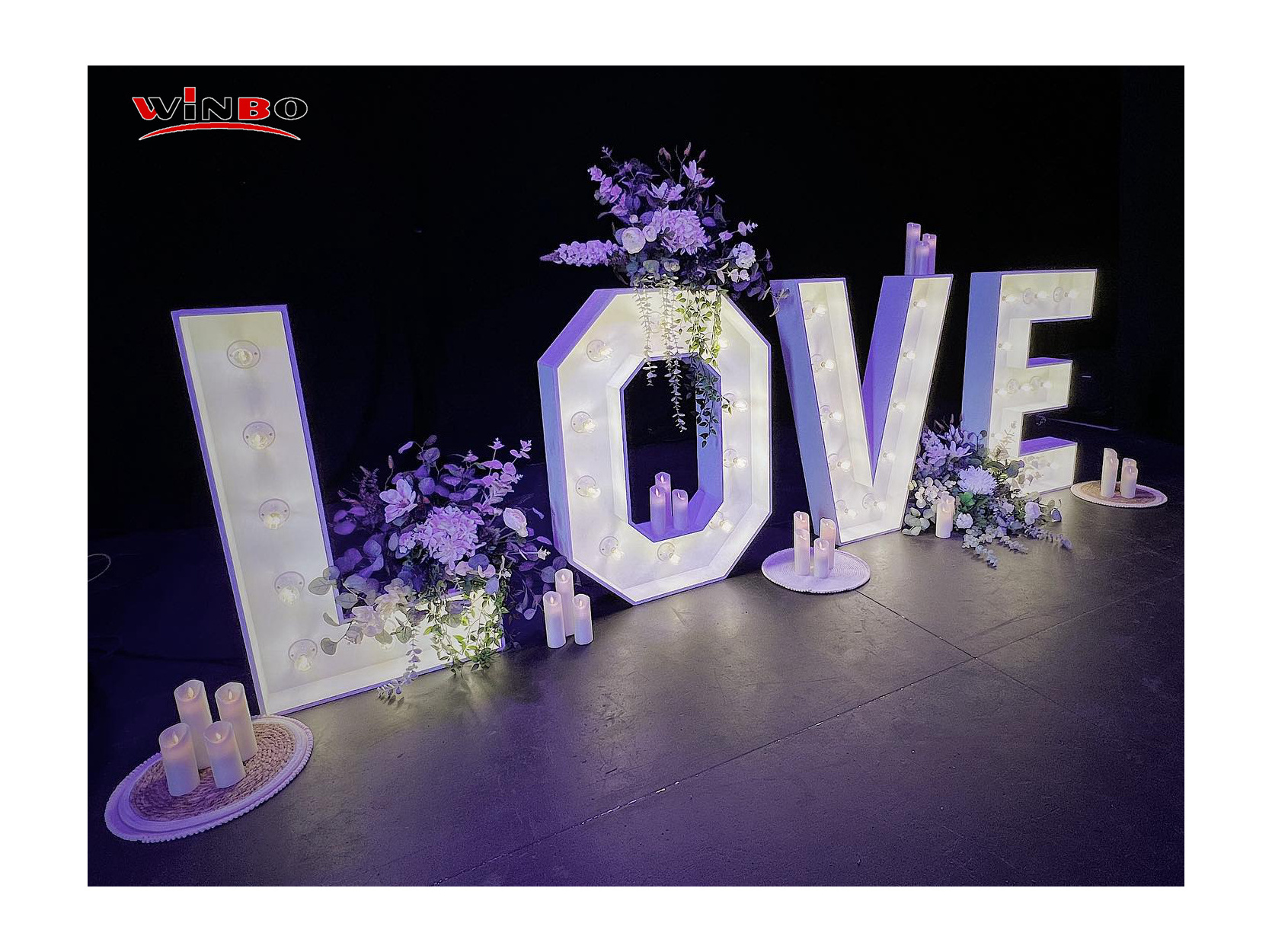 Manufacturer Customized 3ft 4ft 5ft Waterproof Giant Light Up Numbers Sign Personalized Led Light Up lights Marquee Letters