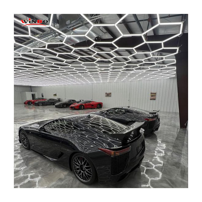 hexagonal led light hexagon led garage light Honeycomb working Hexagon Lights