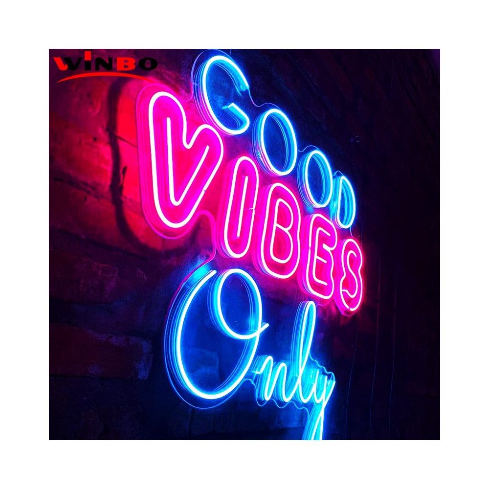 Good Vibes Only Sign Free Design Custom Neon Letter Room Party Wall Decor Led Luminous Signs Handmade Light Custom Led Neon Sign