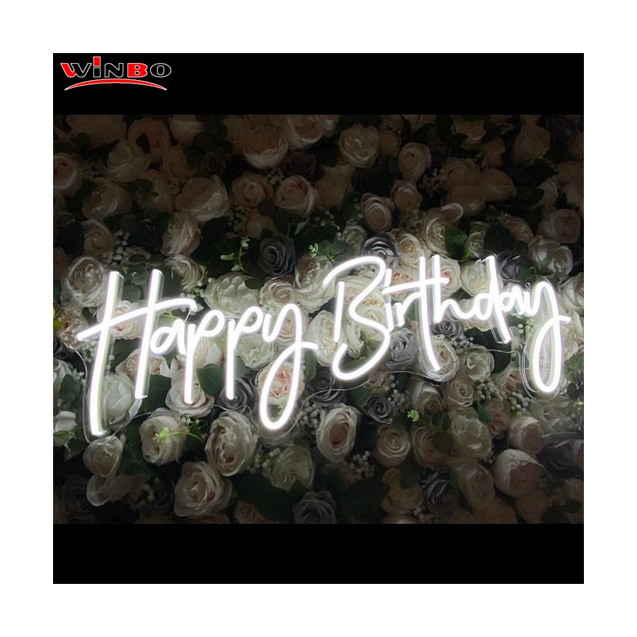 Winbo ODM/OEM NO MOQ Happy birthday letters Custom led Light Neon Sign for Name Logo Birthday party wall decor