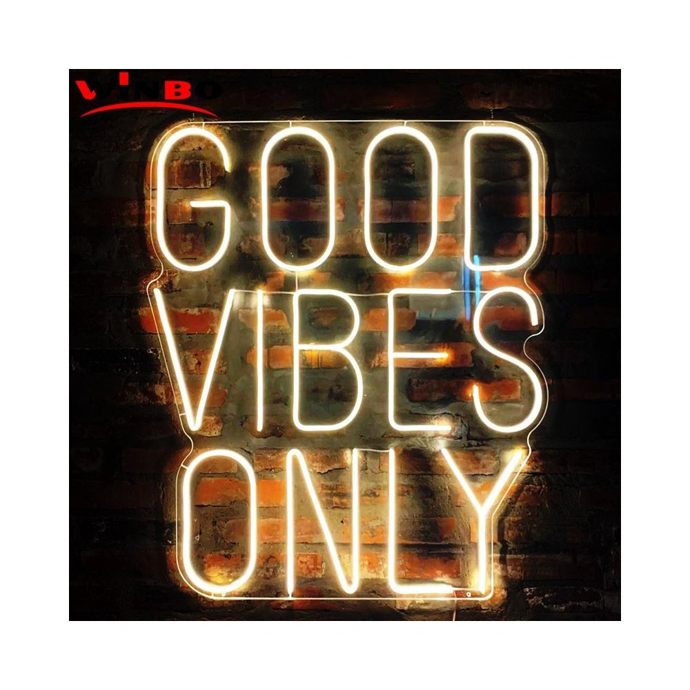 Good Vibes Only Sign Free Design Custom Neon Letter Room Party Wall Decor Led Luminous Signs Handmade Light Custom Led Neon Sign