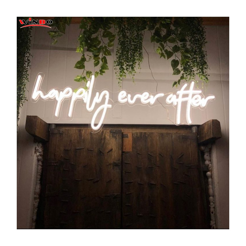 Winbo Dropshipping Custom Logo Led Light Neon Sign Custom No MOQ Dropshipping happily ever after neon sign