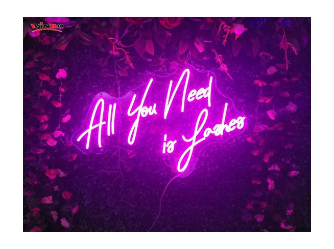 Winbo Manufacture Custom Neon Sign Birthday Party Decor New Design Business Logo Wall Decor all you need is lashes neon sign