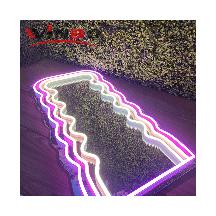 Winbo New Design Cute Vanity Mirror With Lights For Bedroom Bathroom Wall Decorative Mirrors Modern Led Neon Mirror