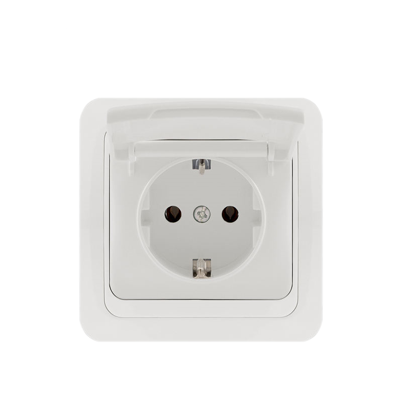 European Standard 2-Pole Wall Electrical Socket Switch with Protective Cover: Easy to Install