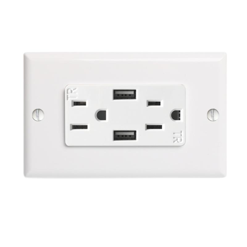 WinBome 250V 20A modern USA wall switch Wall Outlet with USB-C Ports light switch cover Child-Safe Receptacle electric product