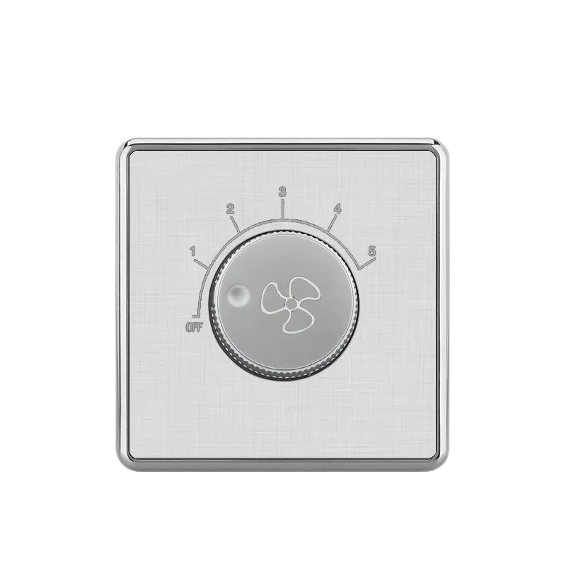 British Standard Home Luxury Style Fan Speed Controller Light Brightness Dimmer Home Wall Switch