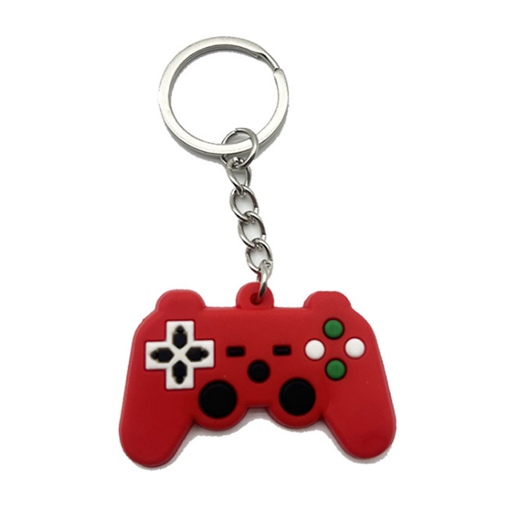 Hot sale stock game handle PVC key chain car parts key ring soft rubber keychain