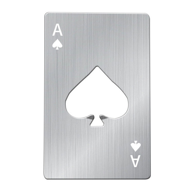 Factory Price Playing Cards Stainless Steel Credit Card Metal Bottle Opener