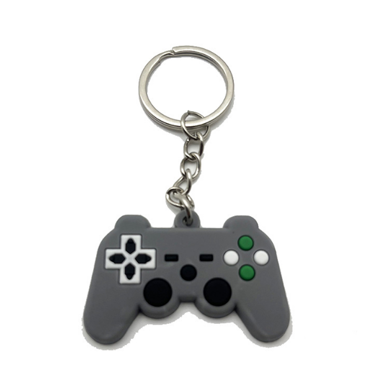 Hot sale stock game handle PVC key chain car parts key ring soft rubber keychain