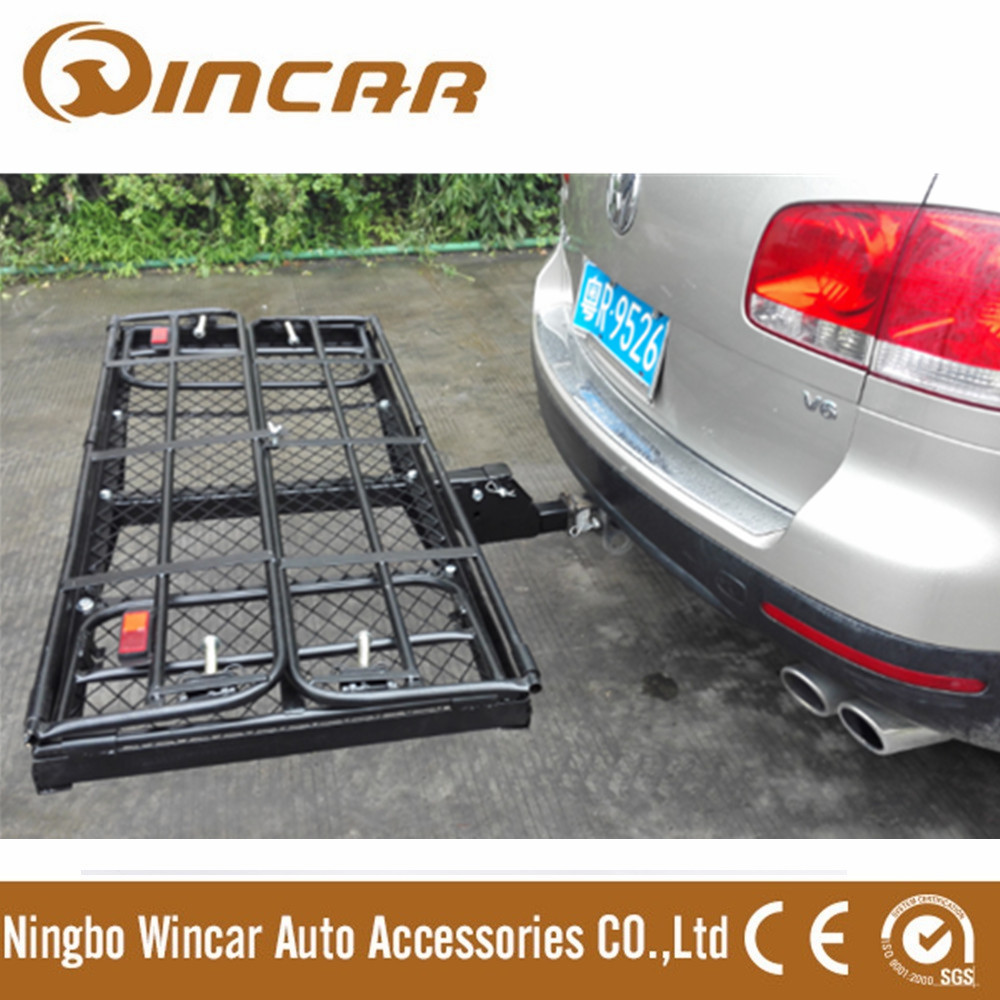 Foldable Hitch Cargo Carrier Mounted Basket Luggage Rack with 2