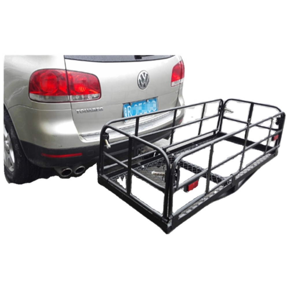 Foldable Hitch Cargo Carrier Mounted Basket Luggage Rack with 2