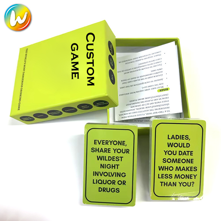 High Quality Printing Custom Party Playing Family Couple Drinking Drunk Card Game for Adults