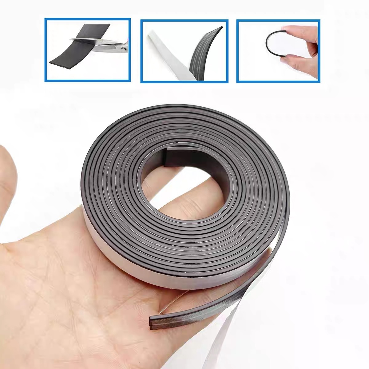 Istropic Rubber Magnet Flexible Magnet Neodymium Magnet Strip With Strong Adhesive