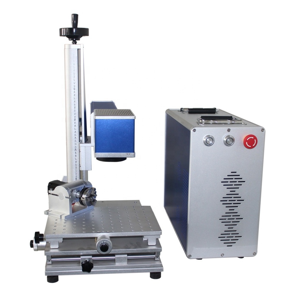 best 20w/30w/50w/70w/100w white/black/color Raycus fiber laser marking machine stainless steel portable laser marker