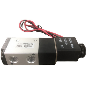 3 Way 2 Position 1/4" BSP Port Pneumatic Air Solenoid Valve 3V210-08 With LED Light Coil DC 12V 24V AC 110V 220V Optional