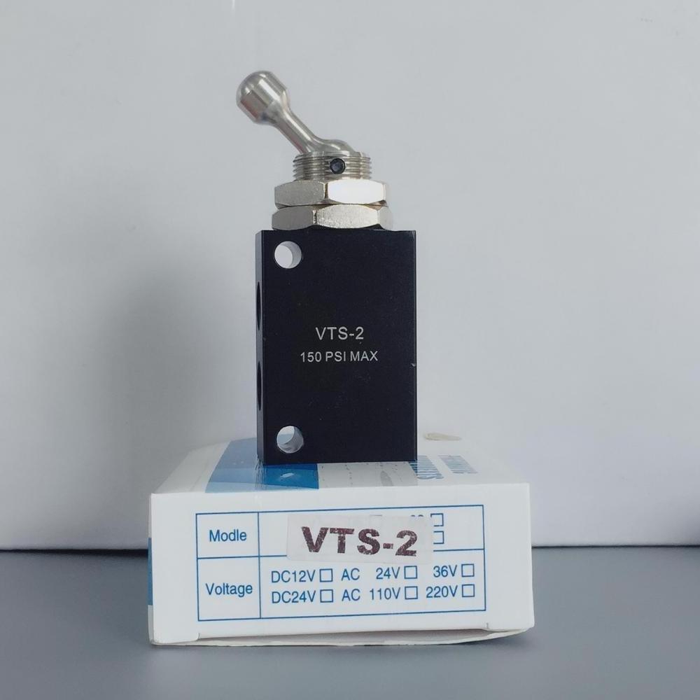 Autoair Pneumatic VTS Series VTS-2 Pneumatic Hand Switch Toggle Valve Air No Service 5.5mm-6.3mm 1/8-1/2 0-1mpa Aluminum Alloy