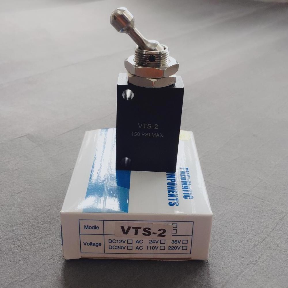 Autoair Pneumatic VTS Series VTS-2 Pneumatic Hand Switch Toggle Valve Air No Service 5.5mm-6.3mm 1/8-1/2 0-1mpa Aluminum Alloy