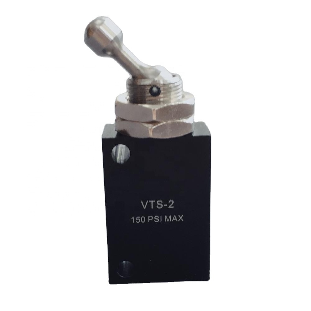 Autoair Pneumatic VTS Series VTS-2 Pneumatic Hand Switch Toggle Valve Air No Service 5.5mm-6.3mm 1/8-1/2 0-1mpa Aluminum Alloy