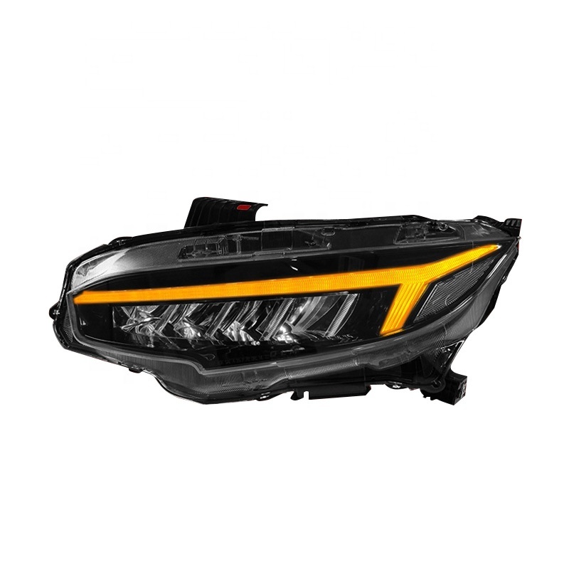 Headlight For HONDA Civic 2016 2017 2018 2019 2020 2021  Colorful flowing Front Lamp Assembly  DRL Parking Turning Signal LED He