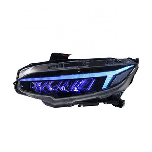 Headlight For HONDA Civic 2016 2017 2018 2019 2020 2021  Colorful flowing Front Lamp Assembly  DRL Parking Turning Signal LED He