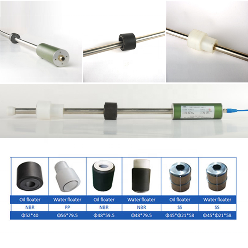 Gas station fuel tank gauge magnetostrictive probe float