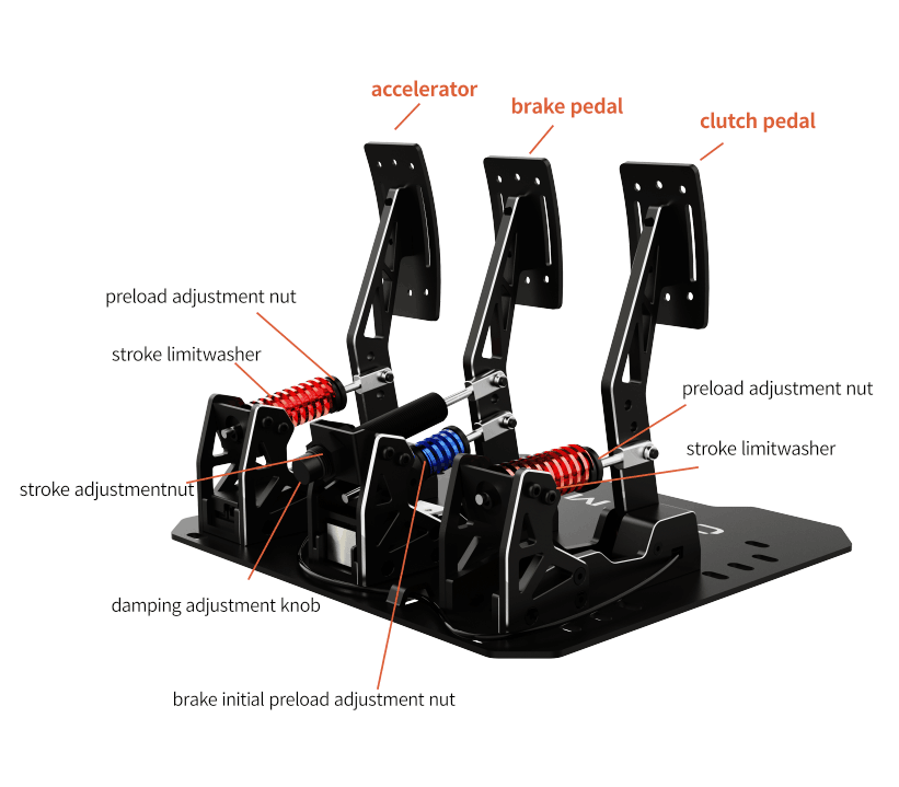 CAMMUS LC100 Load Cell Pedals Sim Racing Pedal 3 Pedals for PC Racing Games