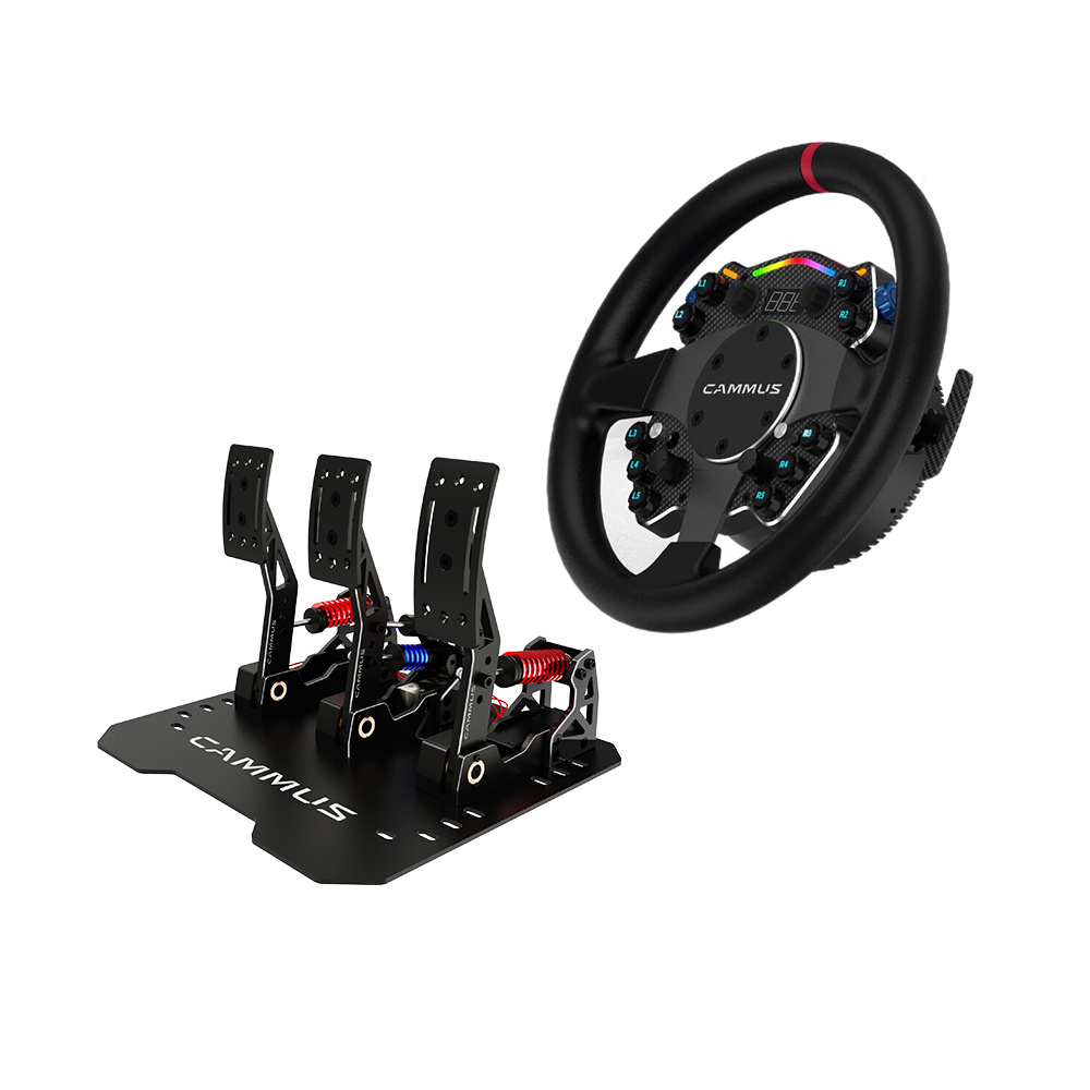 CAMMUS C12 Direct Drive Base Simulator Gaming Steering Wheel Racing Driving Wheel and Pedals for PC Game