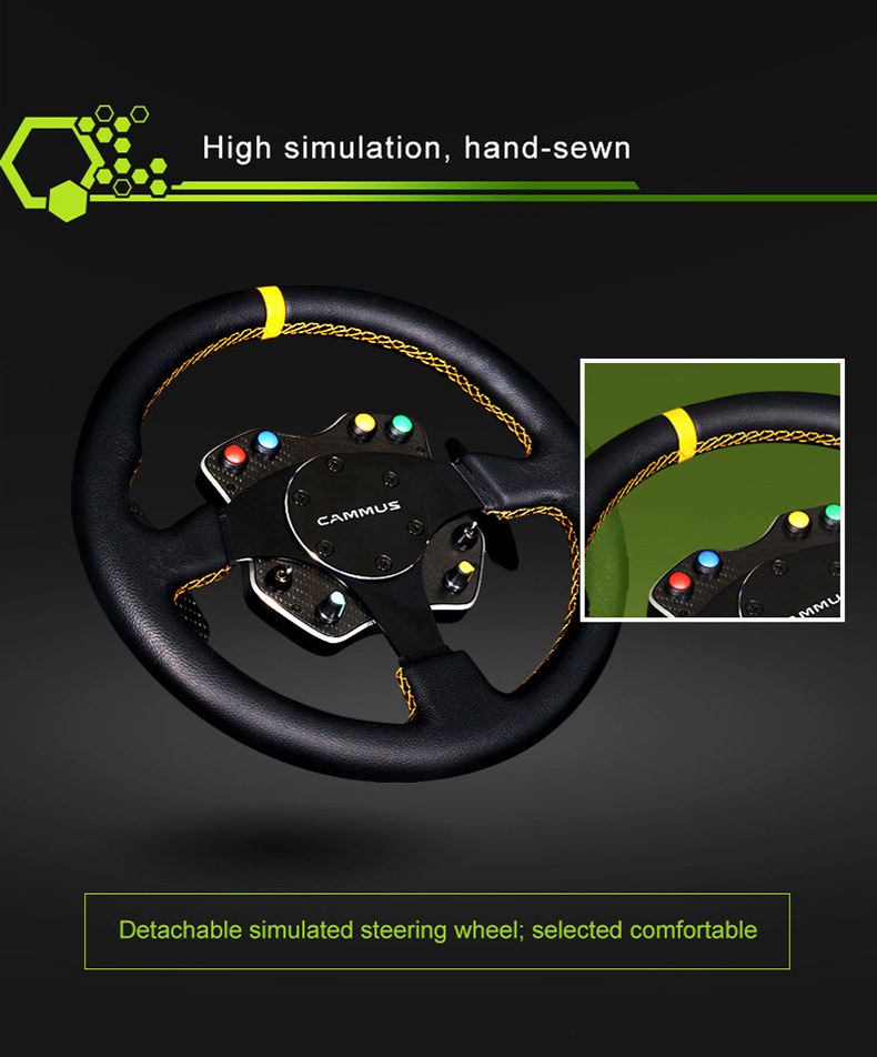 CAMMUS Professional Racing Simulator Video Games & Accessories F1 Driving Simulator Gaming Steering Wheel and Pedals