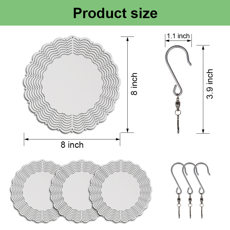 sublimation wind spinner blank 8 inch Double Side sublimations aluminum Blanks wind spinners for sublimation