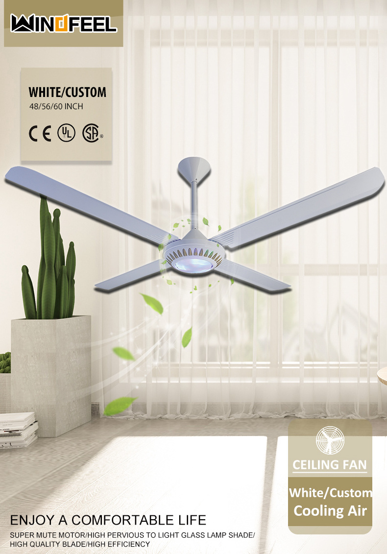 4 Blade 56 Inch Ceiling Fan with Light Kit and Remote Control LED Light KDK Middle East Africa Malaysia