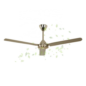 High Quality Fandelier Nickel Silver Design LED Fancy 220V 7 feet metal balde gold color ceiling fan with Light