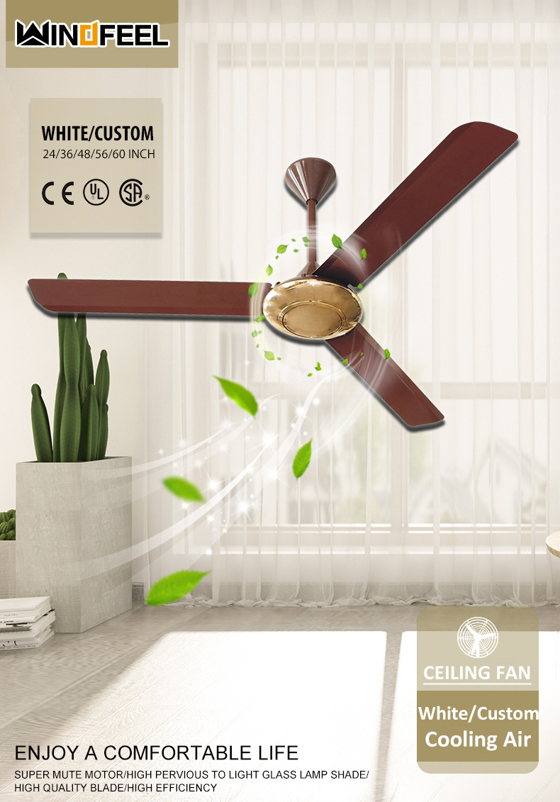 Golden Decorative Gold Decoration KDK Model Ventilador Industrial 56'' Electric 56 54 inch retro ceiling fan