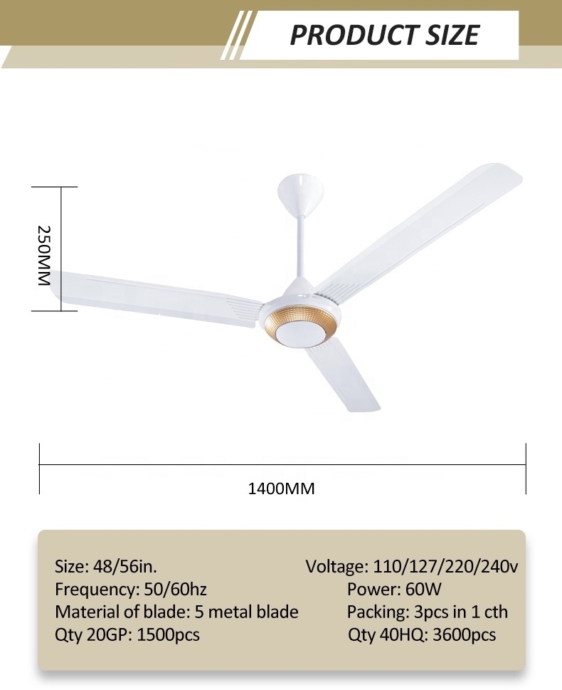 56 Inch 60 Inch KDK 3 Blade Ceiling Fan Malaysia CB Test with 5 Speed Wall Control Terminal Fuse Color Box Packing Safety Switch